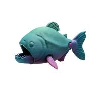 Generico 3D Printed Fish Toy | Realistic Piranha Design | 6cm Long | Sensory Animal | Flexible Movable Joint Creature | Stress Relief Motion Play | For Kids Adult Boys