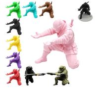 Generico 3D Printed Ninja Figurine with Dynamic Poses for Holding Pens, Perfect Decor for Office Desk, Gaming Setup, Home Office, and Anime Ninja Fan Gift, Multicolor Options (Pink,Ninja)