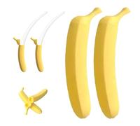Generico 3D Printed Plastic Banana Wand,Extendable Banana Sword,Retractable Bananas Shaped Stretchable Toy,Funny Prop Sword Toys for Stress Relief Holiday Role-Playing Prop for Man Women (2Pcs White)