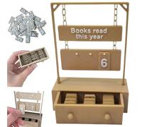Generico 3D Printed Reading Goal Display Sign Up to 999 Books, 3D Printed Hanging Book Counter with Digital Storage, Desktop Reading Challenge Gift for Readers,Writers and Library Lovers