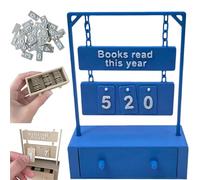 Generico 3D Printed Reading Goal Display Sign Up to 999 Books, 3D Printed Hanging Book Counter with Digital Storage, Desktop Reading Challenge Gift for Readers,Writers and Library Lovers
