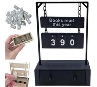 Generico 3D Printed Reading Goal Display Sign Up to 999 Books, 3D Printed Hanging Book Counter with Digital Storage, Desktop Reading Challenge Gift for Readers,Writers and Library Lovers