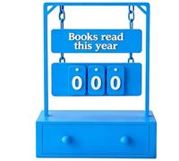 Generico 3D Printed Reading Goal Display Sign Up to 999 Books, 3D Printed Hanging Book Counter with Digital Storage, Desktop Reading Challenge Gift for Readers,Writers and Library Lovers