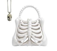 Generico 3D Printed Skeleton Bone Bag,Unique Halloween Skeleton Ribcage Purse,Gothic Spooky Bone Handbag for Womens