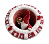 Generico 3D Rug - Christmas Round Non-Slip Mat | Holiday Santa Indoor Rug - Non-Slip Christmas Mat For Patio, Porch, Winter Holiday Party, Living Room, Bedroom, Bathroom & Indoor/Outdoor Decor