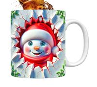 Generico 3D Snowman Mug - Ceramic Christmas Cup With Handle | Santa Claus Coffee Mug Drinkware For Gift Vacation Tea Chocolate Kitchen Holiday Women Birthday