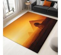 Generico 3D Tappeti Fotografia Surrealista Sfinge Piramidi Tappeto a Pelo Corto Anti-perdita, per Soggiorno Camera da Letto Giallo Tappeti Interni Tappeto Antiscivolo Adatto Agli Animali 60 x 90 cm