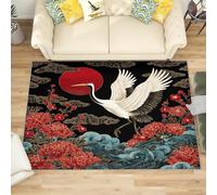 Generico 3D Tappeto Salotto Pelo Corto 60x90 cm, Fiori In Stile Giapponese Tappeto Camera Per Bambini Antiscivolo Lavabile, Buio Tappeti Decorazione per Corridoio, Soggiorno, Sala