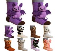 Generico 3D Wintersock con Animale Calze, Antiscivolo Donna Calzettoni Tagliati Calcio Pilates Termiche, Alta Elasticità Caldi per Carino Regalo, Calzini Termici Pelosi Morbide per Casa e Sonno