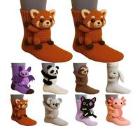 Generico 3D Wintersock con Animale Calze, Antiscivolo Donna Calzettoni Tagliati Calcio Pilates Termiche, Alta Elasticità Caldi per Carino Regalo, Calzini Termici Pelosi Morbide per Casa e Sonno