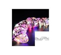 Generico 3M/5M Nastro Pizzo Luminoso Natale Albero Casa Navidad Capodanno | Aggiungi un tocco magico al tuo Natale con il nostro nastro luminoso in pizzo.(Silver-color,3 Meter(118in))