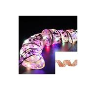 Generico 3M/5M Nastro Pizzo Luminoso Natale Albero Casa Navidad Capodanno | Aggiungi un tocco magico al tuo Natale con il nostro nastro luminoso in pizzo.(Red-color,3 Meter(118in))