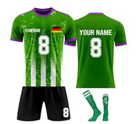 Generico 3pezzi 24/25 Maglia Calcio Set Personalizzabile con Il Tuo Nome e Numero logo，Completo da Calcio Maglietta Tuta Allenamento T-Shirt Pantaloncini e Calzettoni per Bambini e Adulto