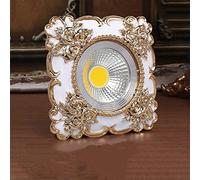 Generico 3W Luxury LED Recessed Downlight 3000K/6000K Selectable Ceiling Light for Home Office Living Room Hallway Indoor Flush Mount Lighting Fixture(H,6000K white light)