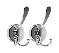 Generico 4/6 pezzi gancio a ventosa in acciaio inox senza perforazione riutilizzabile impermeabile antiruggine portasciugamani for ganci da cucina e bagno di casa(D Silver 4Pcs)