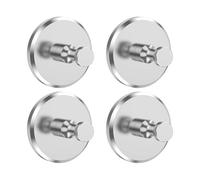 Generico 4/6 pezzi gancio a ventosa in acciaio inox senza perforazione riutilizzabile impermeabile antiruggine portasciugamani for ganci da cucina e bagno di casa(A Silver 4Pcs)