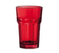 Generico 4 Bicchieridi Vetro Colorati Bar per Cocktel Mojito Long Soft Drink Shot Vino (Rosso)