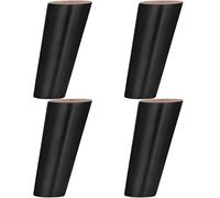 Generico 4 Gambe Per Tavolo In Legno Massello, Piedini Di Ricambio Per Mobili, Gambe Rotonde E Coniche, Per Mobili, Divani, Cassettiere, Sedie, Pouf, Tavolini(Nero,15cm/5.9in)