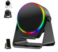 Generico 4-in-1 Bluetooth Speaker Stand, Wireless Induction Speaker with RGB Light, 360° Rotation, HD Surround Sound, Adjustable Holder, for Men Women Home Office Travel Gifts (Black)