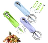 Generico 4 In 1 Fruit Carving Tools Knife Kit, Multifunctional Stainless Steel Melon Baller Scoop Set, Watermelon Cutter Kitchen Gadget, Fruit Sculpting and Western Food Prep (3 Pcs Mix)