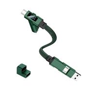 Generico 4-in-1 USB Keychain Charging Cable 65W Fast Charging Short Lanyard Data Cable Type-C USB-A ÚSB-C Interface Portable LED Digital Display Çharging Çable For Travel Business And Hotel Use