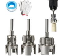 Generico 4 in 1 Water Pipe Wrench, Integrated Internal & External Pipe Threading Tool, Pipe Tapping and Threading Tool for 1'', 1/2'' & 3/4'' Pipes (1Set)