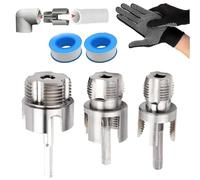 Generico 4-in-1 Water Pipe Wrench & Threader Set - 1/2 3/4 1 Inch Internal & External Pipe Tapping Tool - Carbon Steel Pipe Opener Compatible with Electric Drill for PVC & Plumbing Repairs