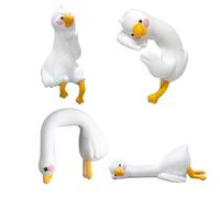 Generico 4 Pcs Mini Resin Goose Figurines, Tiny Cute Goose Statues for Office Desk, Funny Computer Decor, Small Animal Ornaments for Office Desk Car Interior Rearview Mirror Decor (4pcs)