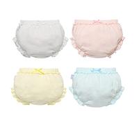 Generico 4 Pezzi Copripannolino Neonata Cotone Mutandine Bimba Neonata Ragazza Pantaloncini con Volant Slip Mutandine Bambina Pantaloncini per Ragazza 6 Mesi-6 Anni,Slip Senza Cuciture Bambina