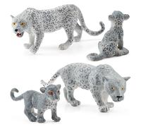 Generico 4 pezzi di neve realistiche -domini - Mini animali Highlands Realistic Jungle Break Figure Spielset - Giungle Toys Torta Attaccamento Birthday Birthday Presente per bambini piccoli