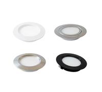 Generico 4 pezzi mini faretto LED lampada for armadio luce for IP65 impermeabile 12V 5W 3W 7W nascosto a soffitto ultrasottile(Cold white 6000K,STAINLESS STEEL IP65_5W DC 12V)