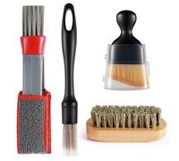 Generico 4 Pezzi Pennelli Pulizia Auto, Spazzola Auto Interni Morbide Pennelli Detailing Auto per la Pulizia di Interni/Esterni, Bocchette d'aria, Cruscotto, Stemmi, Motore