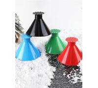Generico 4 Pezzi Raschietto da Neve a Cono con Imbuto for Parabrezza - Strumento 2 in 1 for la rimozione di Ghiaccio e Brina for Auto, SUV, Camion - Spazzola antighiaccio Rotonda