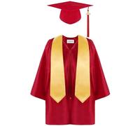 Generico 4 Pezzi Set toga laurea bambino Toga e Tocco per Bambini 2-12 Anni Costume da Laureato con Stola Cappello Nappina 2026 Abito Diploma Asilo Scuola Materna Primaria Kit Completo Graduazione