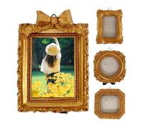 Generico 4 Pieces Antique Irregular Wall Display Ornament - Resin Small Frames | For Table Home Workplace Museum Gallery Shelf Mantel Entryway