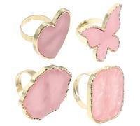 Generico 4 Pz Anello Con Imitazione Di Conchiglia Giapponese Decorazioni Per Unghie Per Nail Art Strass Fascino Dell'unghia Dell'arco Glitter Gel Piatto Smalto Per Unghie Resina Rosa