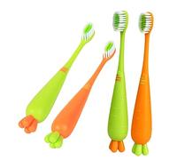 Generico 4 Pz spazzolino da denti di carota tre dentifricio spazzolino da denti mini spazzolino da denti che fa i primi passi ragazzo uso quotidiano spazzolino da denti