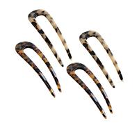 Generico 4 Pz tornante a forma di U fermagli per retrò francese tu garbo grazia hairdo artigli per chignon decorazioni per da donna Foglio di acetato Leopard