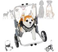 Generico 4-Wheels Dog Wheelchair Front Legs, Adjustable Aluminum Pet Wheelchair, Disabled Doggie Assisted Walker, Lightweight Dog Carts with Front Limb Walking Mobility Aids for Pet Leg Brace Support(