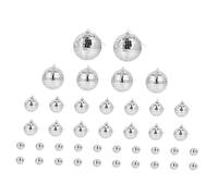 Generico 40 Palline Specchio in Vetro Argento Anello per Appendere, Decorazioni Disco Classiche per Matrimonio e Feste, Sfera Riflettente per Soffitto e Finestra