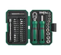 Generico 40-Piece Ratchet Wrench Set - 1/4 Inch Mini Socket Screwdriver Kit With Chrome Vanadium Steel Tools In Storage Case | Home Repair Automotive Garage Multi Tool Kit