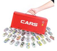 Generico 48 Mini Pull-Back Car with Built-in Garage Set, Metal Alloy Racing Car Toys, Die-Cast Vehicles Friction Powered Design, Collectors for Boys and Girls, Cars Party Favors (48Pcs Red)