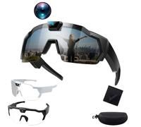 Generico 4k Hd Pov Sports Glasses With Camera, Smart Camera Sports Glasses, Suitable for Cycling and Hiking, Unisex (B Dazzling Black)