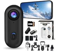 Generico 4K Thumb Action Camera,Waterproof Uhd Sports Thumb Camera,2026 Upgraded POV Cam WiFi with 64/128GB Card,Portable Body Worn Cam for Travel, Cycling, Sports, Pets, Outdoor (Black,64GB)