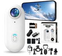 Generico 4K Thumb Action Camera,Waterproof Uhd Sports Thumb Camera,2026 Upgraded POV Cam WiFi with 64/128GB Card,Portable Body Worn Cam for Travel, Cycling, Sports, Pets, Outdoor (White,64GB)