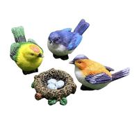 Generico 4PCS Mini Bird Nest Figurine Set Cute Resin Birds With Nest Eggs Landscape Decoration Bonsai Garden Accessories For Indoor Outdoor Fairy Garden Desktop Home Office Decor Gift