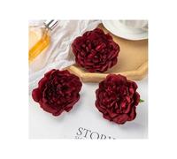 Generico 5/10 Pezzi di Seta dalie Fiore Artificiale Decorazioni for la casa Matrimonio Fai da Te Arco Rosa Ghirlanda Materiale peonia Finta Accessori da Sposa(Red,5pieces)
