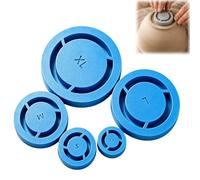 Generico 5 Pack Pottery Foot Ring Tools, Clay Base Aligner for Bowls (Blue) | XS-XL 5-size set with a centered one-piece guide for even foot rings on bowls, cups, mugs, and soft to leather-hard clay use