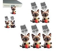 Generico 5 Pcs Cute Cat Shaped Phone Plug for Most iPhone & Type-C,Adorable 2D Flat Acrylic Charging Port Cover,Stylish Cat Shape Port Cap Protector Decoration (Style B, for Type-C)