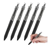 Genérico 5 penne a nere eleganti da 0,5 mm a inchiostro nero | Penne da studio portatili per studenti a punta media, cancelleria per ragazzi e ragazze